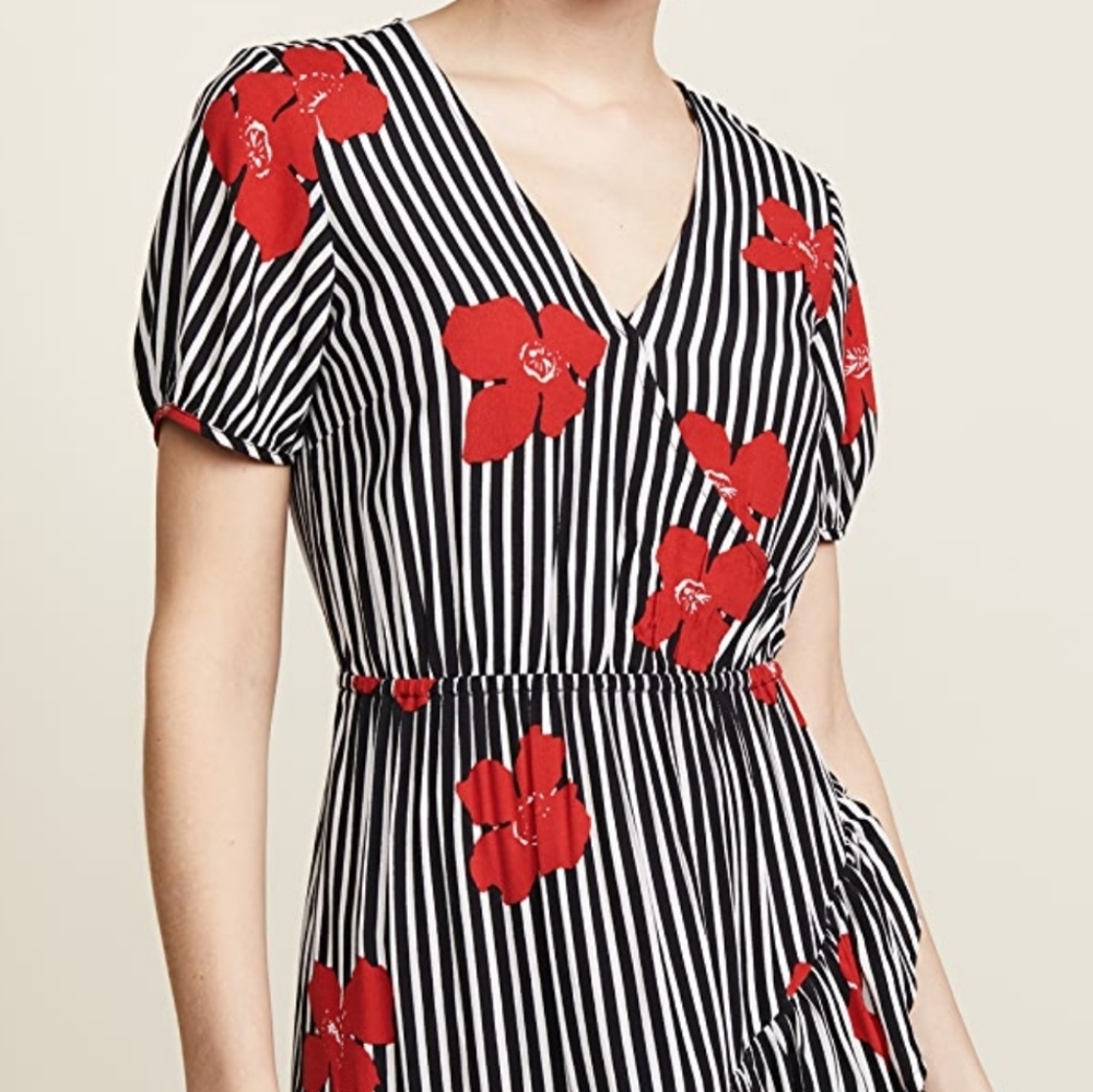 Bianca Ruffle Faux-Wrap Dress in Candied Orchards